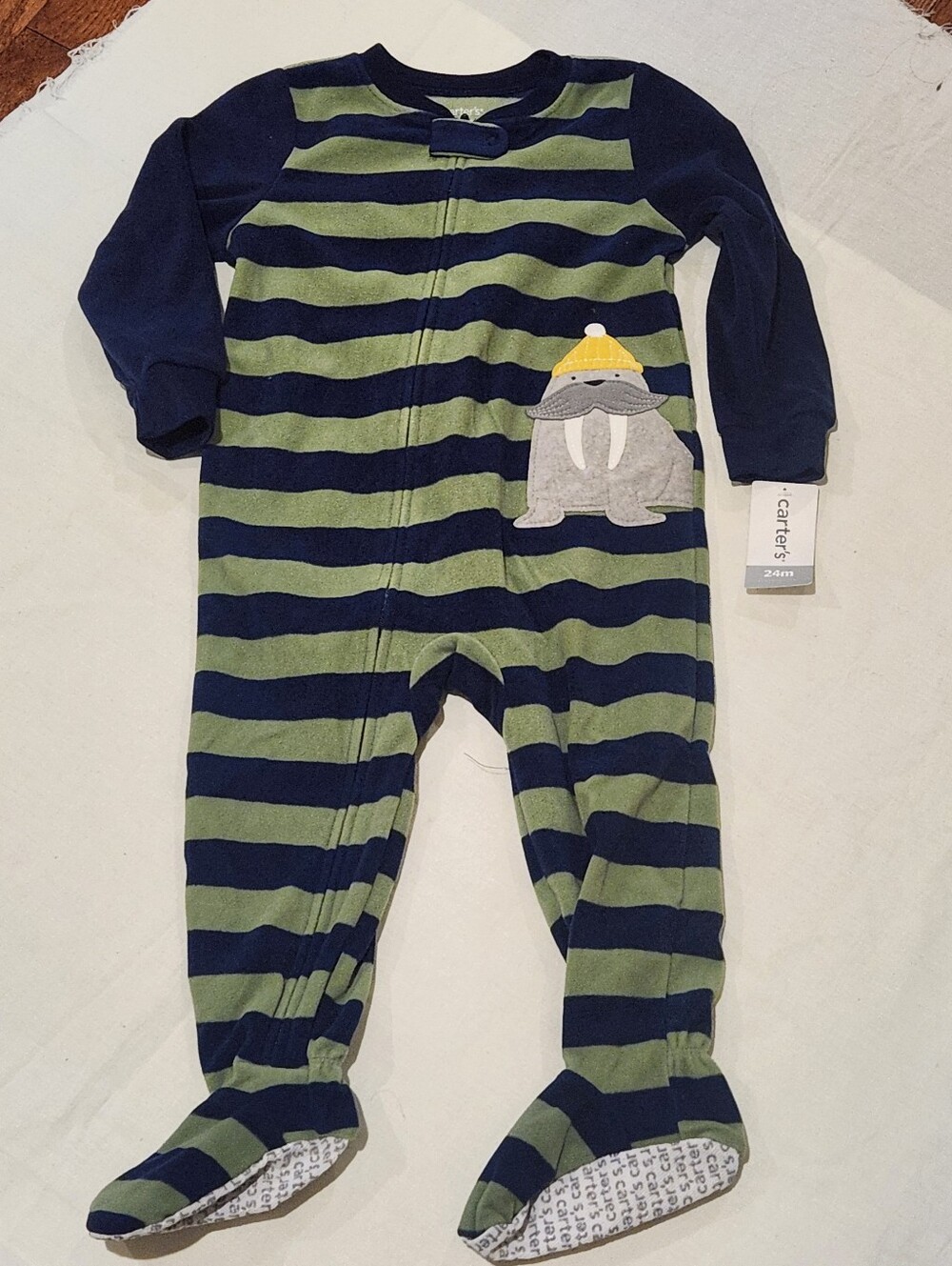 🆕️ Carter's Fleece Pajamas Walrus Footie size 24 months - winter